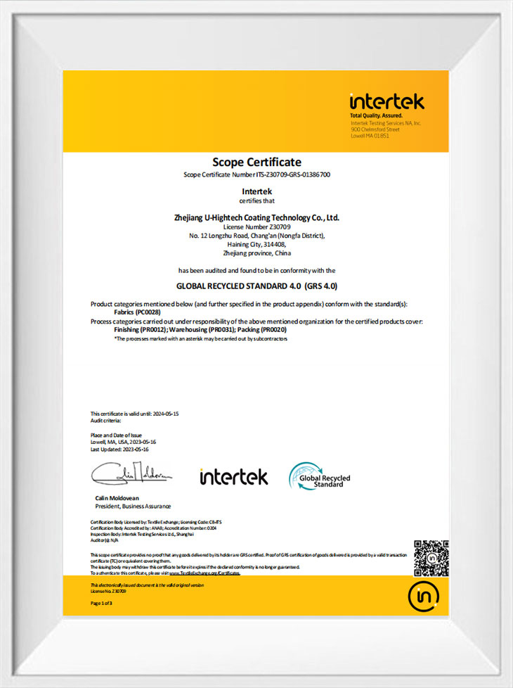 Rozsah certifikátu-Intertek